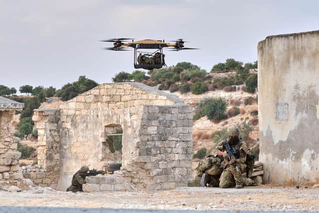 Royal Marines have already tested drones delivering ammunition and supplies during an exercise in Cyprus as part of the navy's Future Commando Force vision.