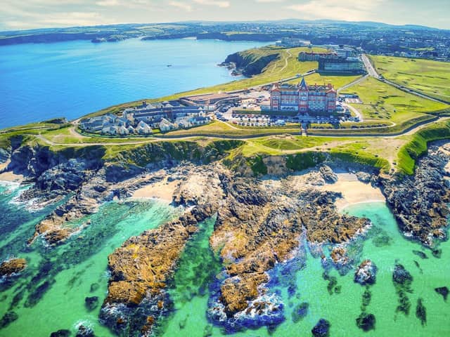 The Headland Hotel and Spa on world-famous Fistral Beach.