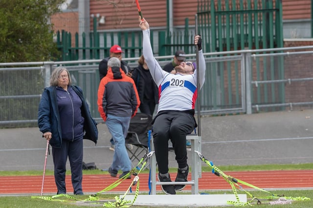 Para athlete Max Fiore in the javelin event. Picture  by Paul Smith