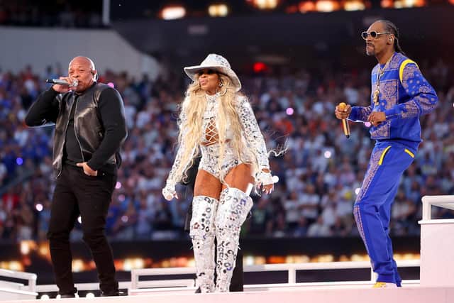 (L-R) Dr. Dre, Mary J. Blige, and Snoop Dogg. Picture: Kevin C. Cox/Getty Images