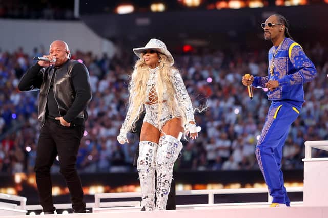(L-R) Dr. Dre, Mary J. Blige, and Snoop Dogg. Picture: Kevin C. Cox/Getty Images