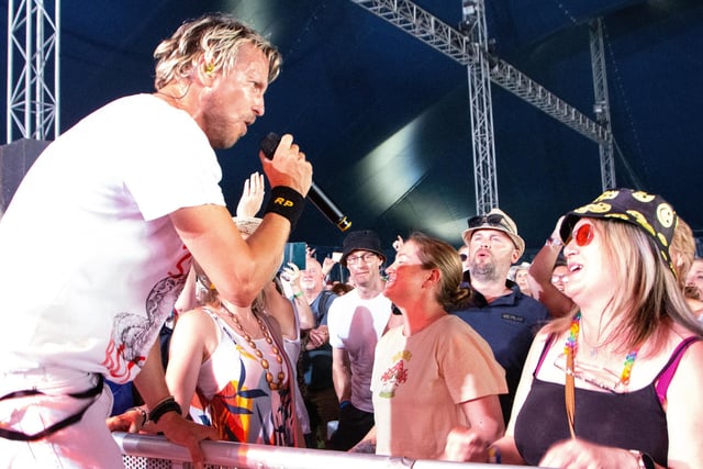 Rick Parfitt Jr sings to fans at The Big Top, Isle Of Wight Festival 2022