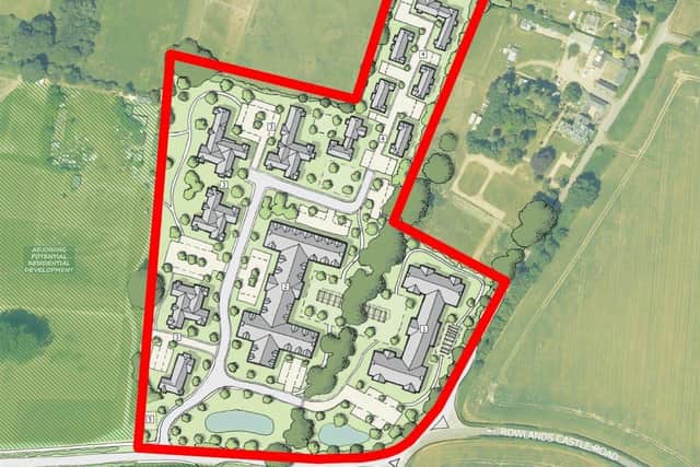 Site plan of the care home and retirement village in Horndean.