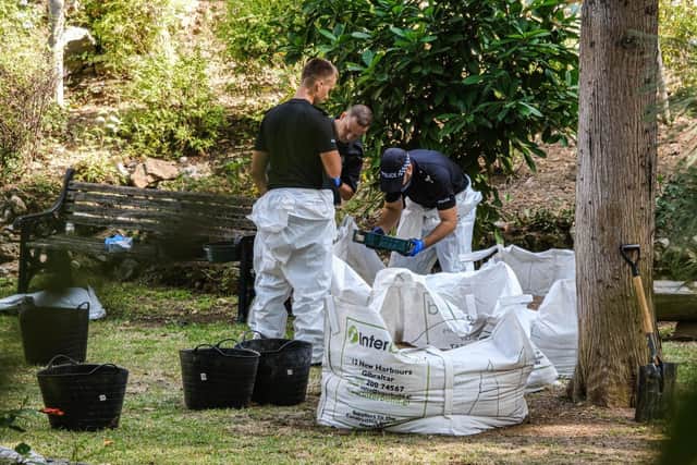 Royal Gibraltar Police at Trafalgar Cemetery in Gibraltar on September 21 2020 in the resumed search for missing Royal Navy sailor Simon Parkes. Picture: Johnny Bugeja/Gibraltar Chronicle