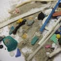 Examples of plastics collected on the beach
