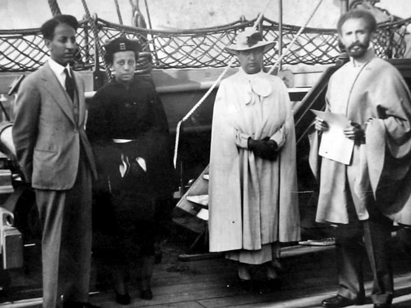 In 1936 the Emperor Haile Selassi (Right) visited HMS Victory.