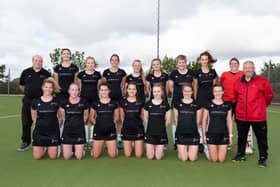 Champions! Fareham Ladies. Back row (from left): Stephen Morse (manager), Rachael Clark, Hannah Simon, Heather Batten, Emily Denham, Kiera Denham, Laura Pendleton, Georgia Collins, Ange Cryne. Front: Hayley Wood, Hannah Oldham, Sophie Raymond, Lydia Rosewell (captain), Tara Lemon, Vicky Field, Lydia Jackson, Steve Lemon (coach)