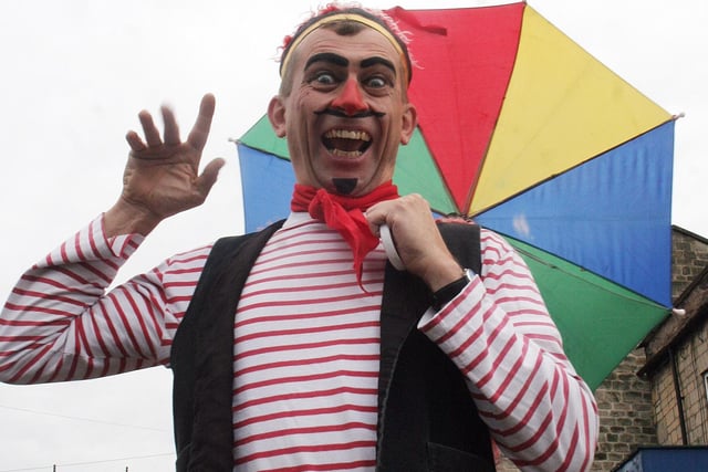 A circus performer at the Winter Wonderland festival in Bolsover in 2006.