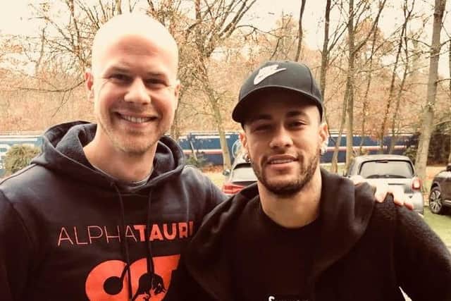 Johnny Ertl works with Neymar at Red Bull Neymar Jr’s Five - a global urban five-a-side tournament
