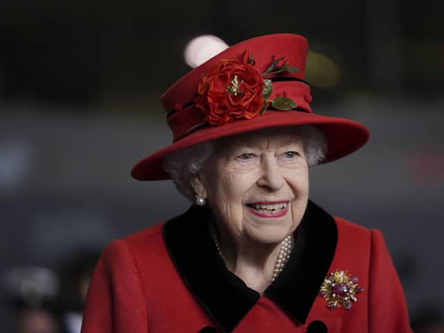 Queen Elizabeth II during a visit to HMS Queen Elizabeth at HM Naval Base ahead of the ship's maiden deployment on May 22, 2021 in Portsmouth Picture: Steve Parsons - WPA Pool / Getty Images)