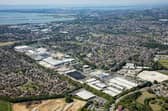 An aerial view of Havant, showing the Pfizer site in New Road. Picture by CJB Photography
