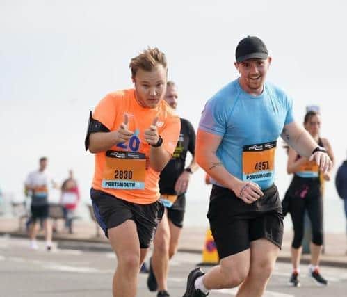 Joe Crown and Declan Moore, who have previously the Great South Run together, are hosting fundraisers as they prepare to run the London Marathon for Battersea Dogs & Cats Home and disability charity, Scope.