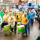 The perfomances were witnessed by over 1,500 people who stood in the rain to get involved in the fun. 
Picture: Keith Woodland (170721-64)