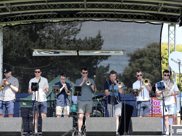 The Brassholes. Live at the Bandstand, Castle Field, SouthseaPicture: Chris Moorhouse (jpns 270523-34)