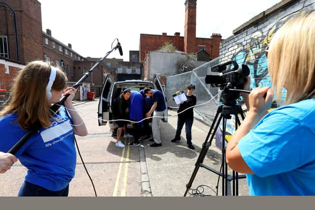 Capturing the scene. Picture: Chris Moorhouse (jpns 180822-32)