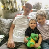 Dave Nutter, 63, of Fareham, passed away on July 18 after suffering a heart attack on the M27. Pictured is Dave alongside his grandsons, Tristin, nine, and Archie, five.