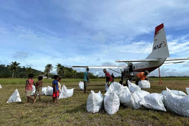 MAF partnered up with Rotarians Against Malaria to deliver the mosquito nets across the Oceanic country. Picture: Mandy Glass/MAF.