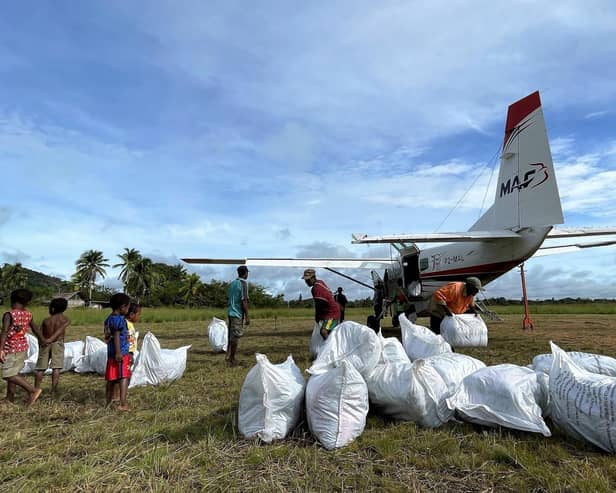 MAF partnered up with Rotarians Against Malaria to deliver the mosquito nets across the Oceanic country. Picture: Mandy Glass/MAF.