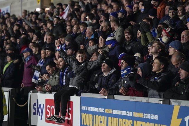 1,164 Pompey fans made the midweek trip to Burton Albion's Pirelli Stadium
