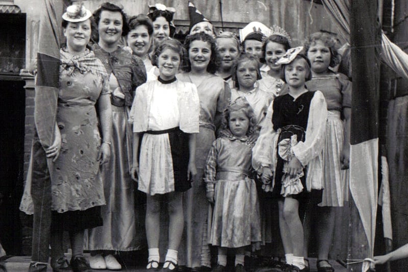 The concert party in Jervis Road, Stamshaw, who performed after the VE Day party in 1945.