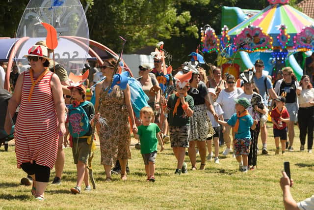 Pictured is: the carnival procession.

Picture: Keith Woodland