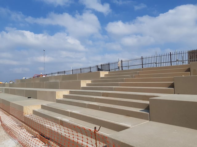The stone units for the 'Theatre of the Sea'. Timber will be added once all of the units are in place.