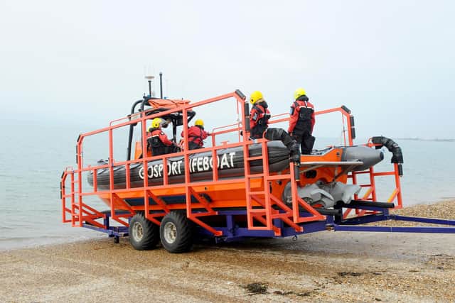 Pictured is: The Gosport Lifeboat heading out into The Solent.
Picture: Sarah Standing (010121-752)