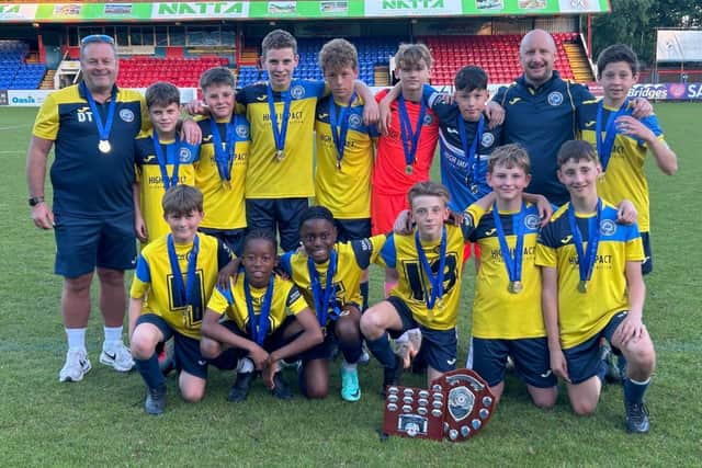 Gosport & Fareham Schools under-12s. Back (from left) Dave Taylorson (manager), Ethan Naude, Oliver Spratt, Tobias Hutchison, Sam Robinson, Leo Arnold, Blake Norris, Jon Shrive (ssistant manager), Landon Mackley. Front: Matt Ayre, Sheriff Charty, David Yankey, Aston Moxham, George Jacobs, James Shrive. Not in photo: Ronnie Hughes, Mani Adkins Bay House