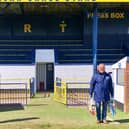 Gosport Borough FC volunteer Clare Kaznowski (left) and club Covid-19 community response coordinator Keith Slater with food parcels, donated by Aldi, for those in need of the town in front of the clubs main stand. Picture by Debra Redpath