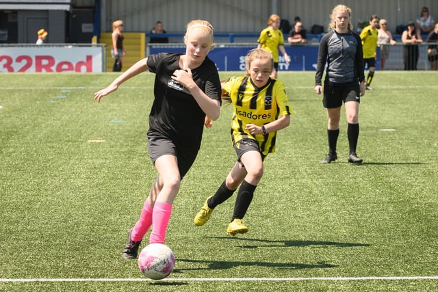 Girls' football action from the Havant & Waterlooville Summer Tournament. Picture: Keith Woodland (030621-18)