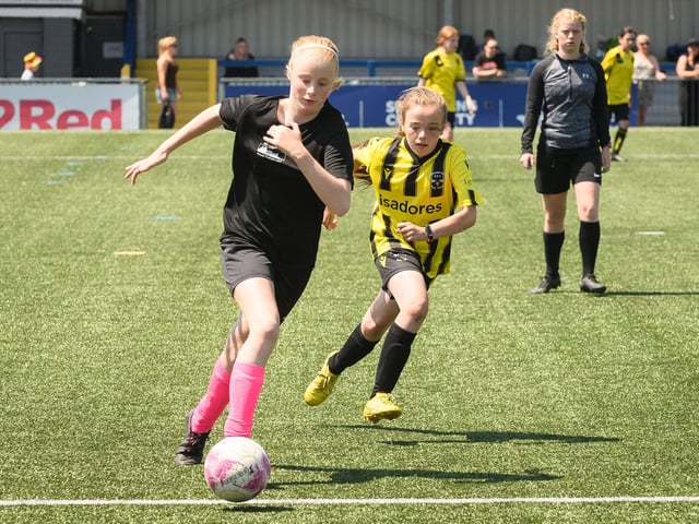 Girls' football action from the Havant & Waterlooville Summer Tournament. Picture: Keith Woodland (030621-18)