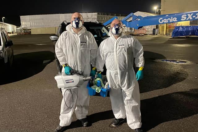 (l-r) Sam and Danny Bell, from Portsmouth, run crime scene cleaning firm Bio Response.