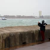 The Wightlink ferry St Clare makes its way in rough seas from Portsmouth to the Isle of Wight on Saturday October 2, 2021. PA Photo. See PA story WEATHER Wet. Photo credit should read: Andrew Matthews/PA Wire