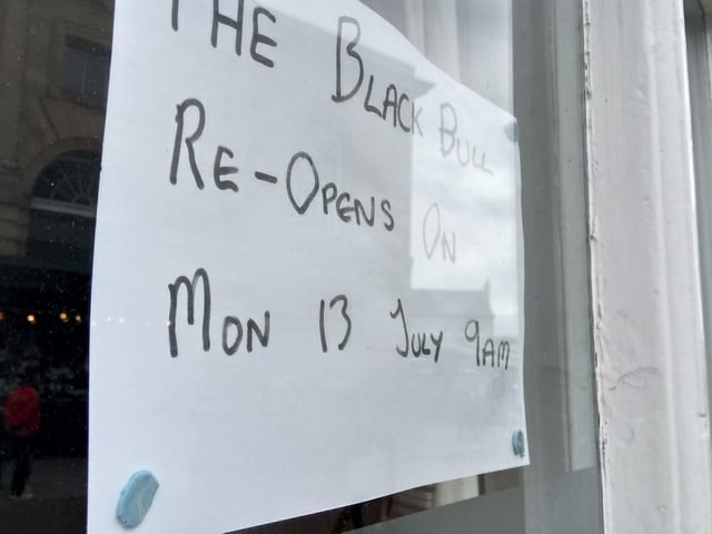 Not all pubs are back today - The Black Bull was among those staying shut.