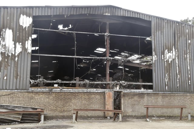 Pictures show the damage caused by the fire at TJ Waste Materials Recovery Facility. Picture: Sarah Standing (080724-6698)