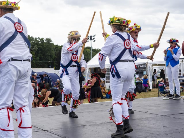Morris Dancers perform at Wickham Festival 2024.