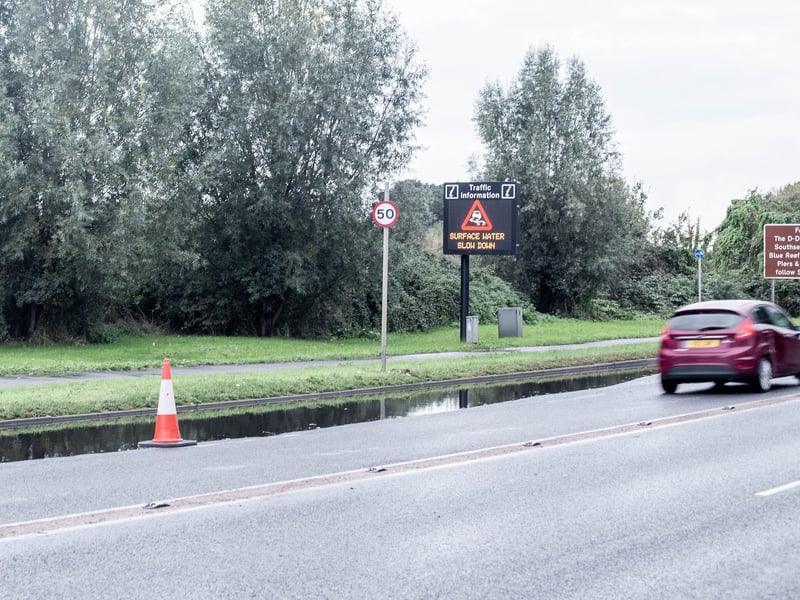 Pictured: Flooding in Eastney Road, Portsmouth. A lane was closed due to the surface water.
Picture: Habibur Rahman