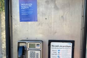 BT phone box interior. Picture: Central Bedfordshire Council