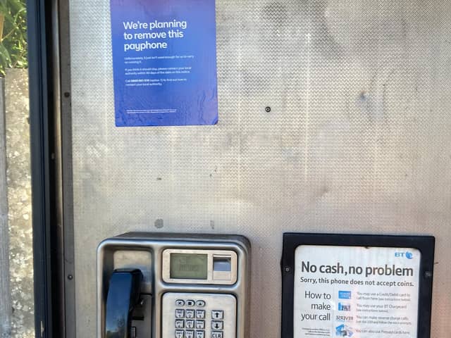 BT phone box interior. Picture: Central Bedfordshire Council