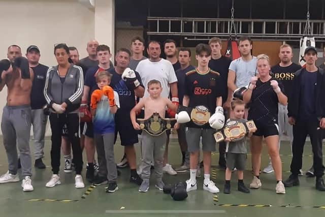 Members of the Golden Gloves boxing club
