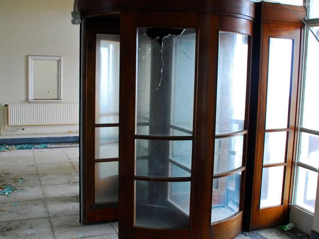 The entrance door at reception