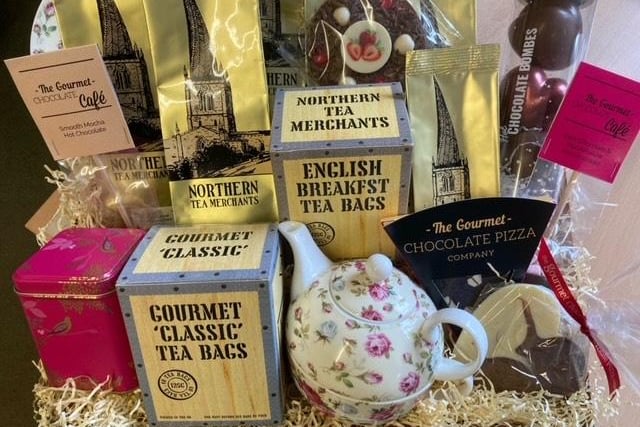 From Chesterfield’s very own tea and coffee specialist, there’s a range of treats perfect for Mother’s Day at Northern Tea Merchants. This basket includes strawberries and cream chocolate pizza, heart chocolate bombs, various pink caddies and more. Baskets can be customised to suit your budget. 
Mother’s Day basket (pictured) – £49.50
Contact: https://www.northern-tea.com or 01246 232 600