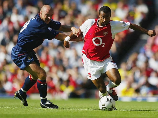 The Gunners claimed the title of the Invincibles after going the entire 2003-04 season unbeaten as they lifted the Premier League crown. However, Pompey felt cheated after a 1-1 draw, having threatened to beat Arsene Wenger’s side five games into the campaign. Teddy Sheringham handed the visitors a 26th-minute lead, yet that was cancelled out 14 minutes later when Robert Pires went down under a challenge from Dejan Stefanovic and Theirry Henry converted the resulting penalty to level. However, Harry Redknapp’s men were incensed over referee Alan Wiley’s decision to award the spot-kick, with Pires having dived to win it. Dejan Stefanovic told Played Up Pompey Too: ‘Teddy Sheringham had given us the lead at Highbury then, with half-time approaching, Pires attacked down the left and went down under my challenge inside the box. The referee, Alan Wiley, awarded a penalty, which Thierry Henry converted. ‘It wasn’t a foul, I didn’t even touch him, he dived over my leg, it’s as simple as that. Arsenal were unbeaten through that 2003-04 season as they took the Premier League title, the Invincibles they were christened, but a dive stopped us beating them. ‘After the game, Pires apologised to me: “That wasn’t my decision, it was the referee’s, what can I do?”. I accepted that. ‘He’s a good guy and what happened, happened. You have to look forward to the next game and move on rather than keep analysing that match. That’s football.’ Picture: Clive Mason/Getty Images