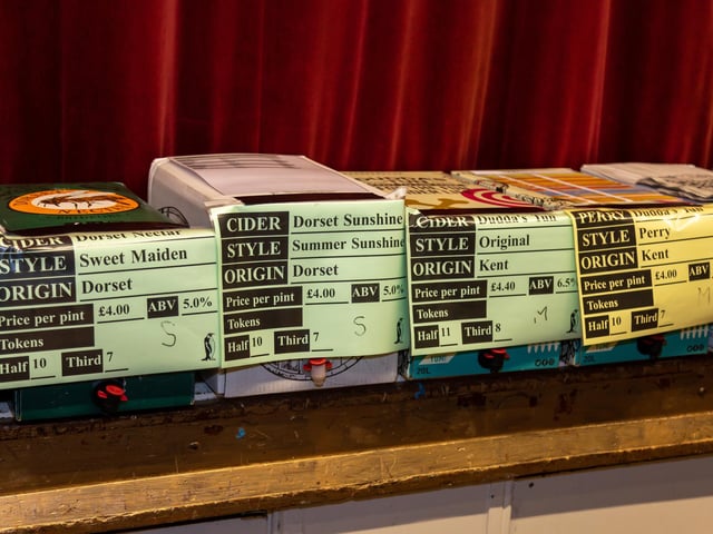 Not just beer - some of the many homegrown ciders served at the Gosport Winterfest. Picture: Mike Cooter (250223)