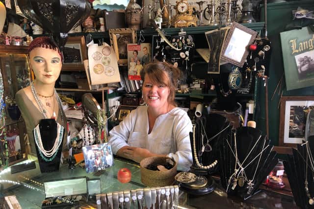 Kathy Langford, owner of Langford Antiques in Albert Road. Picture: Richard Lemmer