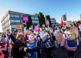 Nurses striking outside St Mary's Hospital on 18th January 2023. Picture: Habibur Rahman