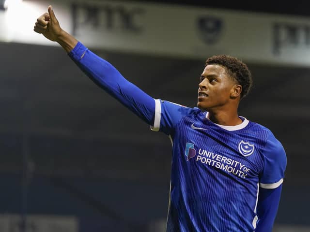 Kusini Yengi was among the Pompey scorers during their thumping 5-1 win over Gillingham in the EFL Trophy. Picture: Jason Brown/ProSportsImages