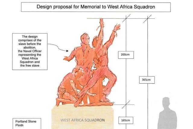 A drawing of what the West Africa Squadron memorial would look like. Picture: Chris Kemp.