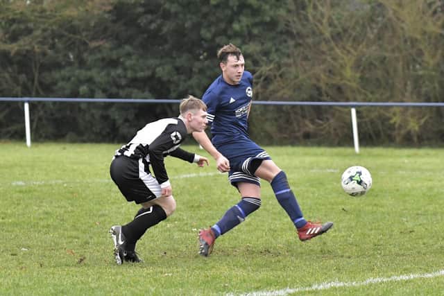 Danny Lane, right, in action for Paulsgrove in 2017/18. Pic: Neil Marshall.