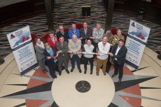Veterans Outreach Support launch new mental health project at Royal Maritime Club, Portsea, Portsmouth on 29th March 2022
Pictured: Various representatives of veteran charities at the Royal Maritime Club, Portsmouth
Picture: Habibur Rahman